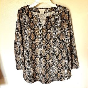 Sharp Snakeskin Blouse size xs but runs more like a small